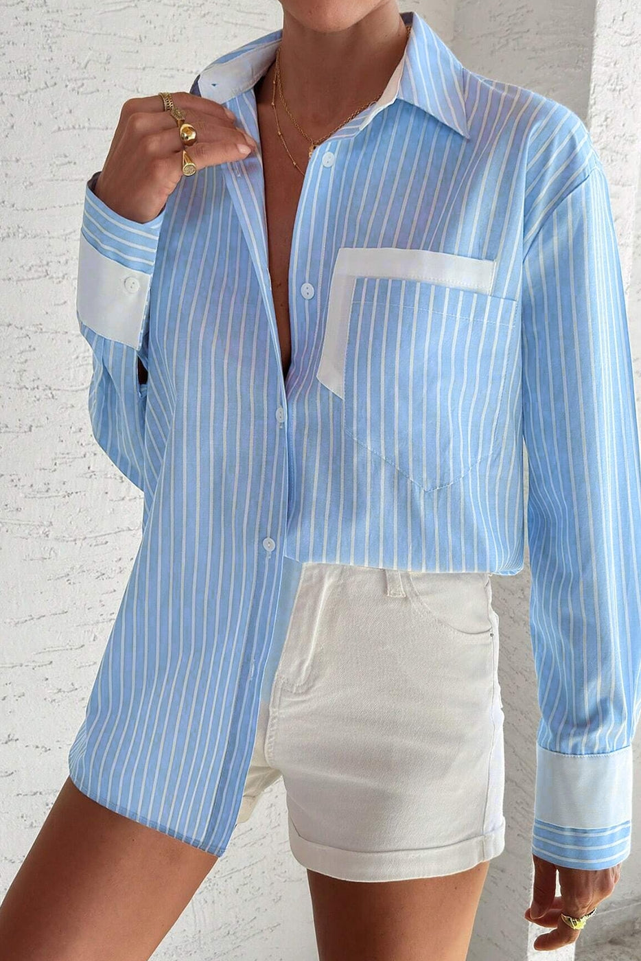 orange shine button shirt - Necessities Boutique
