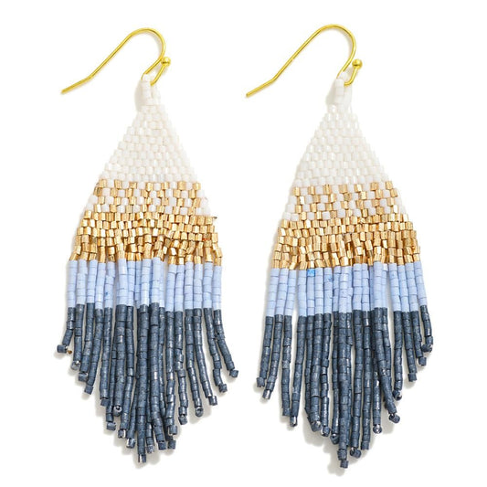 Icon Collection Seed Bead Tassel Drop Earrings - Necessities Boutique