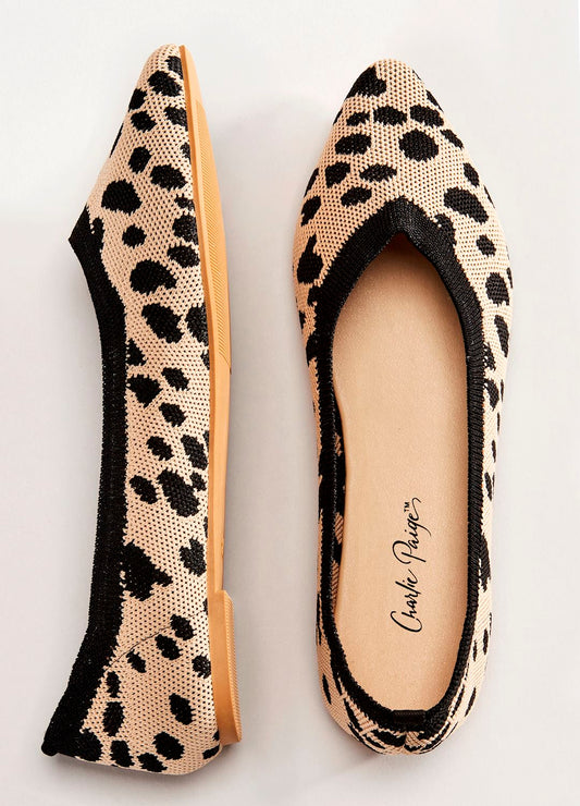 Charlie Paige Leopard Print Pointed Toe Flat - Necessities Boutique