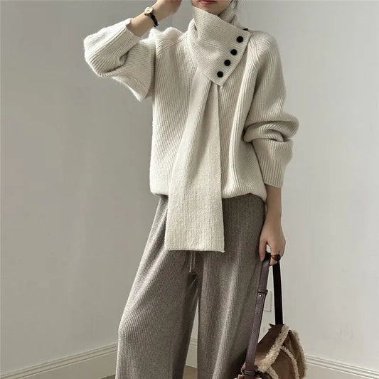 Sheer Trend Detachable Turtleneck Sweater