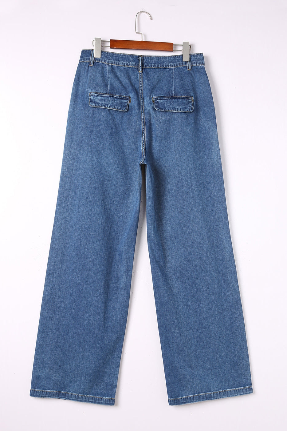 Shiying Pleated Wide Leg Denim Pants - Necessities Boutique