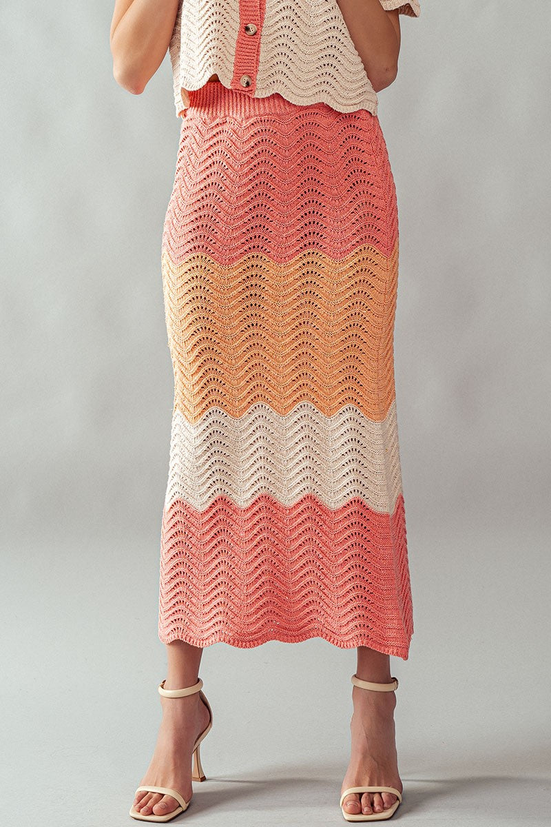 Dreamers by Debut Thick Waistband Crochet Knit Maxi Skirt - Necessities Boutique