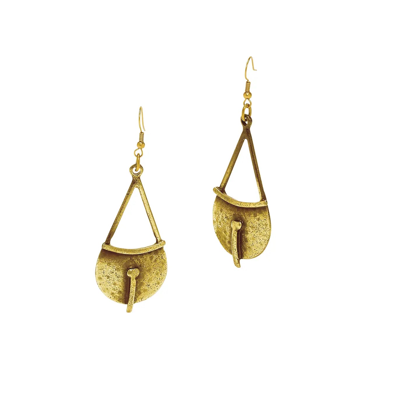 Chanour Antiqued Hammered Finish Open Disk Earrings - Necessities Boutique