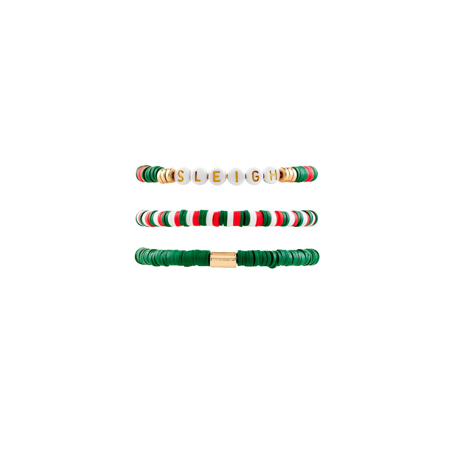 Mudpie Holiday Flat Washer Bead Stretch Bracelet Set - Necessities Boutique