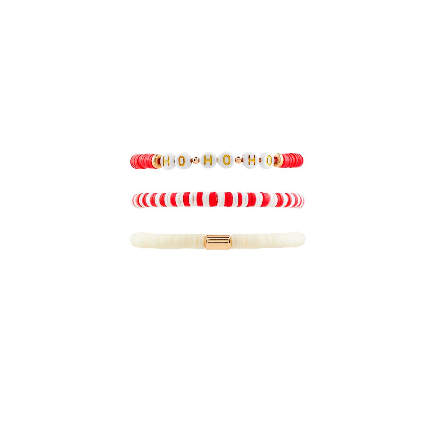 Mudpie Holiday Flat Washer Bead Stretch Bracelet Set - Necessities Boutique