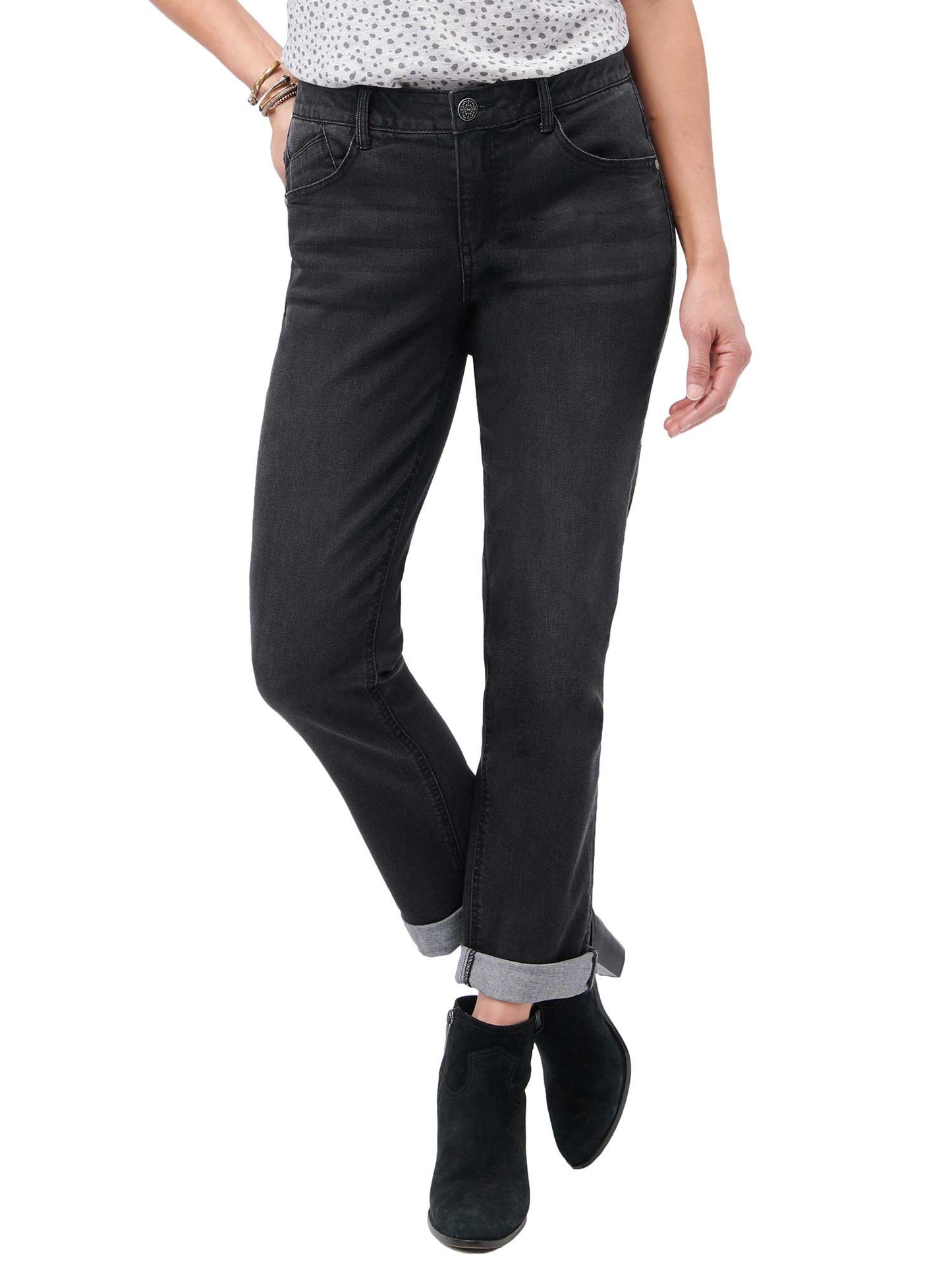 Democracy "Ab"solution® Black Denim Girlfriend Jeans - Necessities Boutique