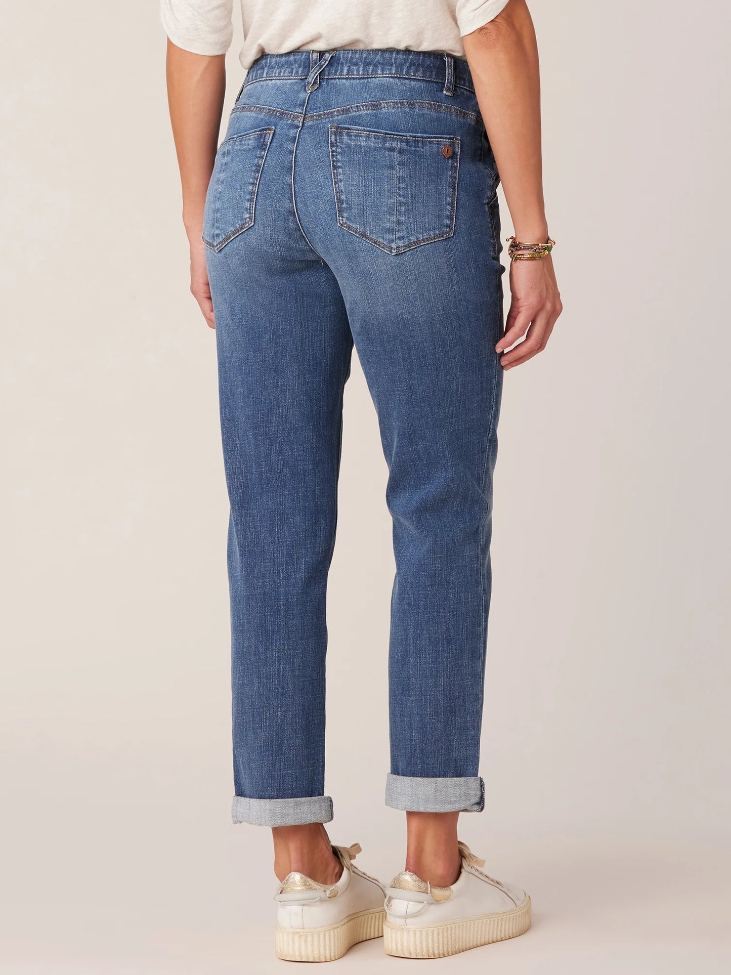 Democracy "Ab"solution Mid-Rise Girlfriend Jeans with Side Entry Pockets - Necessities Boutique