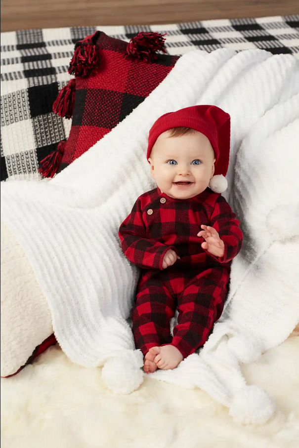 Mudpie Buffalo Plaid Santa Outfit Set - Necessities Boutique