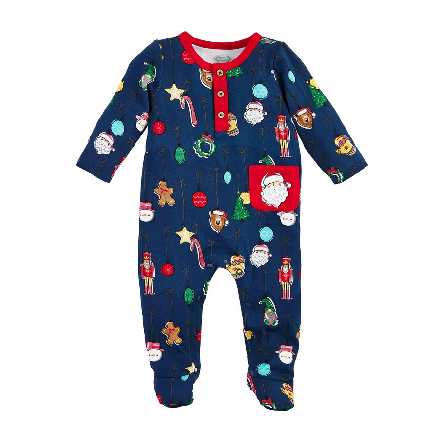 Mudpie Navy Ornament Baby Sleeper - Necessities Boutique