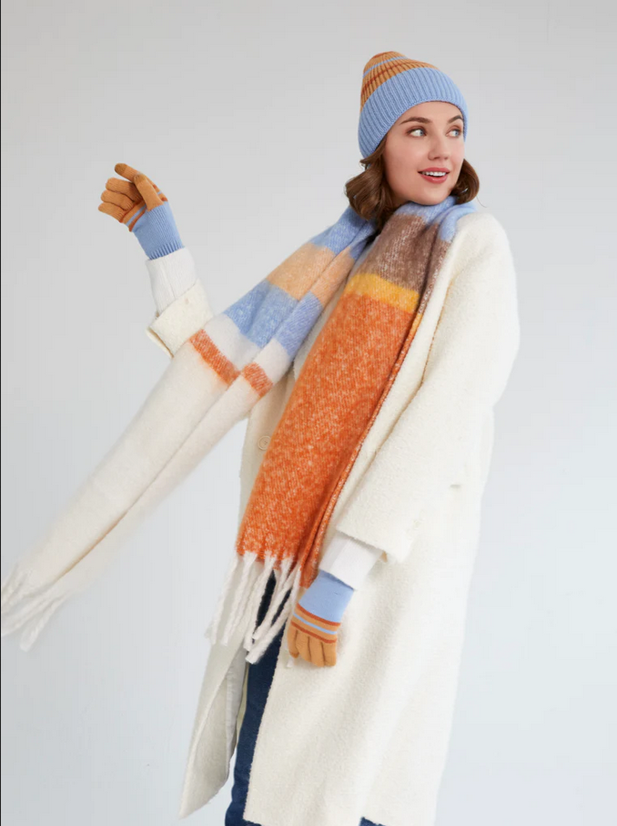 Shiraleah Ember Color Block Scarf - Necessities Boutique