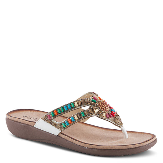 Patrizia Tamora White Beaded Sandal - Necessities Boutique