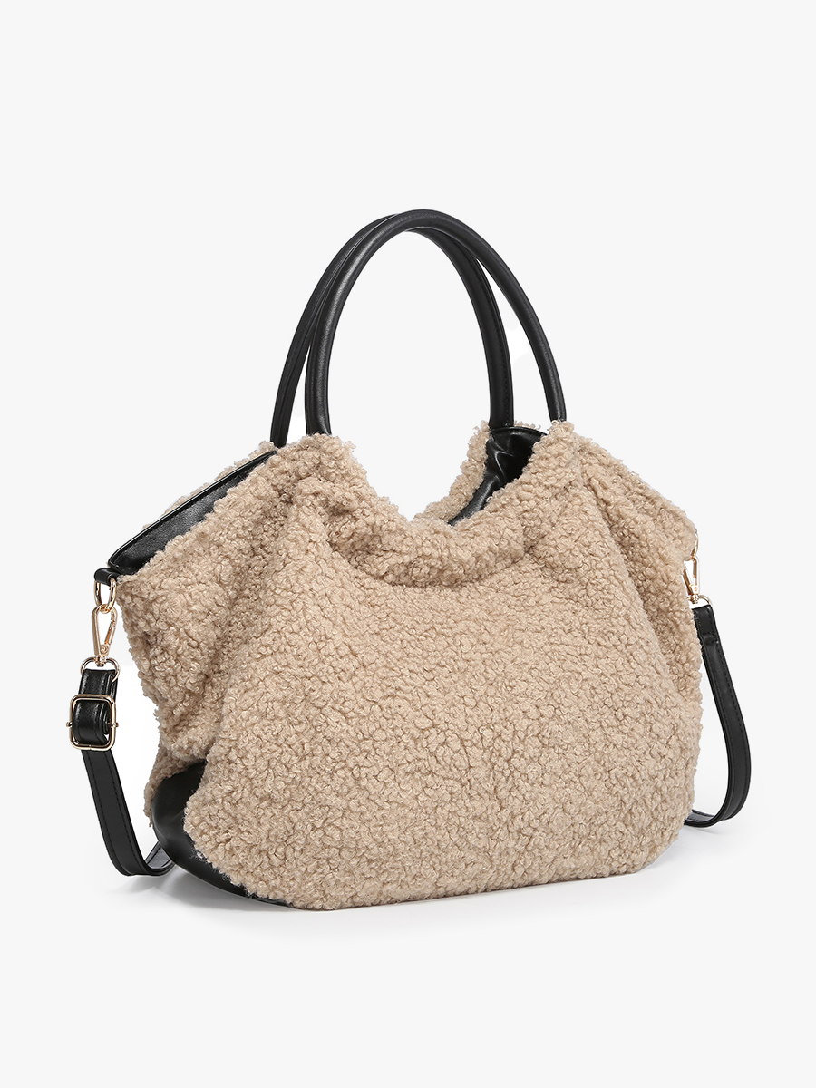Jen & Co Zuri Teddy Satchel w/ Crossbody Strap - Necessities Boutique
