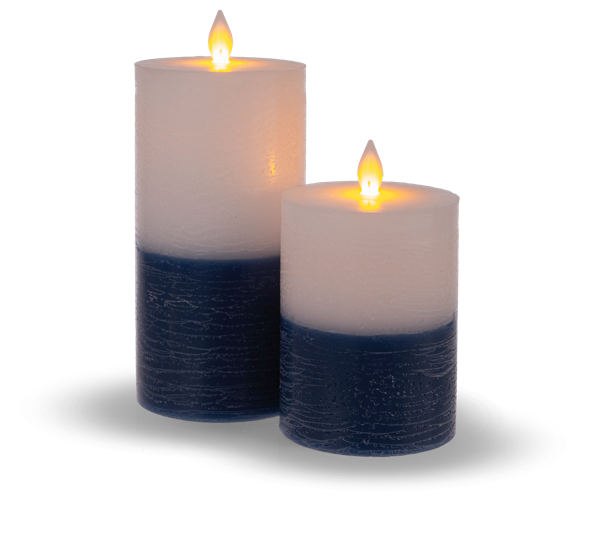 Luxury Lite Red and White/Green and White LED Wax Pillar Candle - Necessities Boutique