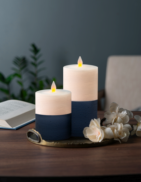 Luxury Lite Red and White/Green and White LED Wax Pillar Candle - Necessities Boutique