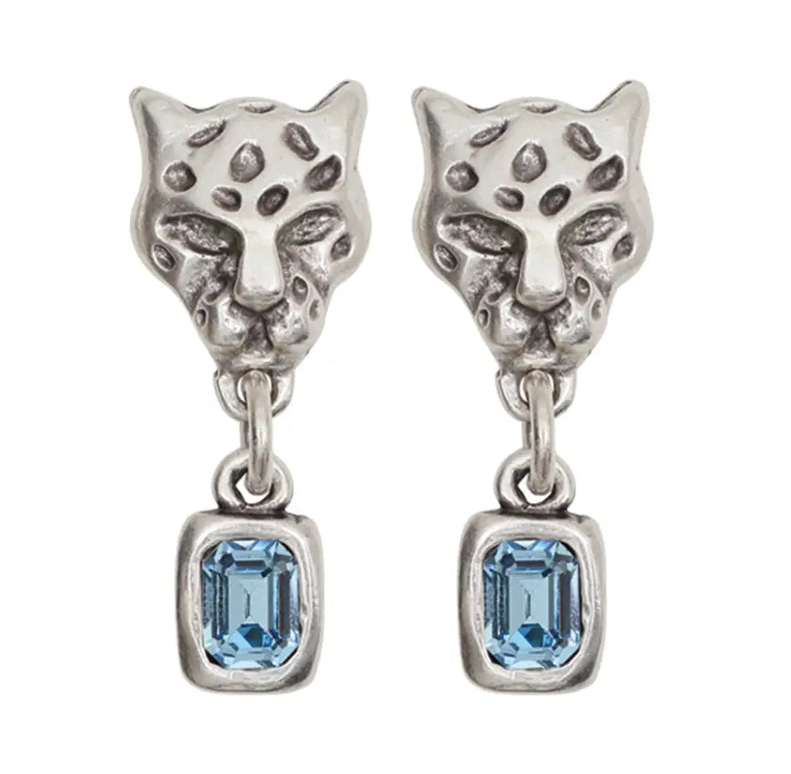 Chanour Jaguar Imitation Blue Topaz Earrings - Necessities Boutique