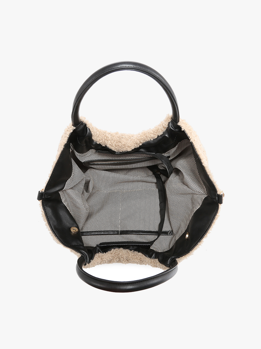 Jen & Co Zuri Teddy Satchel w/ Crossbody Strap - Necessities Boutique