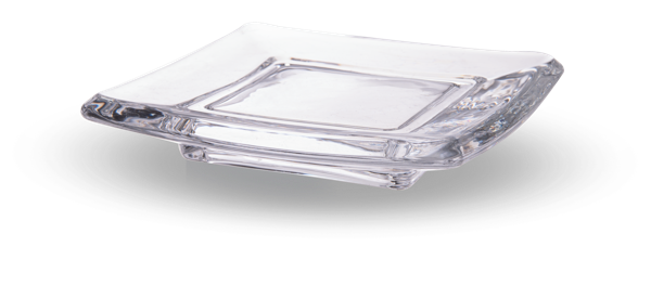 Ganz Square Glass Pillar Holder Plate - Necessities Boutique
