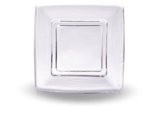 Ganz Square Glass Pillar Holder Plate - Necessities Boutique