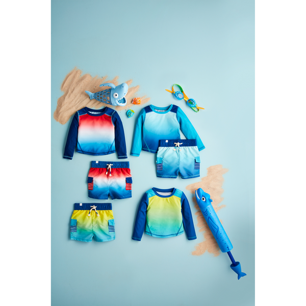 Mudpie Stars, Dino or Shark Color Changing Swim Trunks - Necessities Boutique