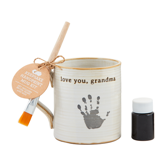 Mudpie Grandma or Mom Handprint Mug 3-piece Set - Necessities Boutique