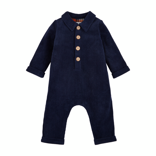 Mudpie Navy Corduroy Baby Bodysuit - Necessities Boutique