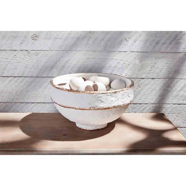 Mudpie gold Stripe Paper Mache Decor Bowl - Necessities Boutique
