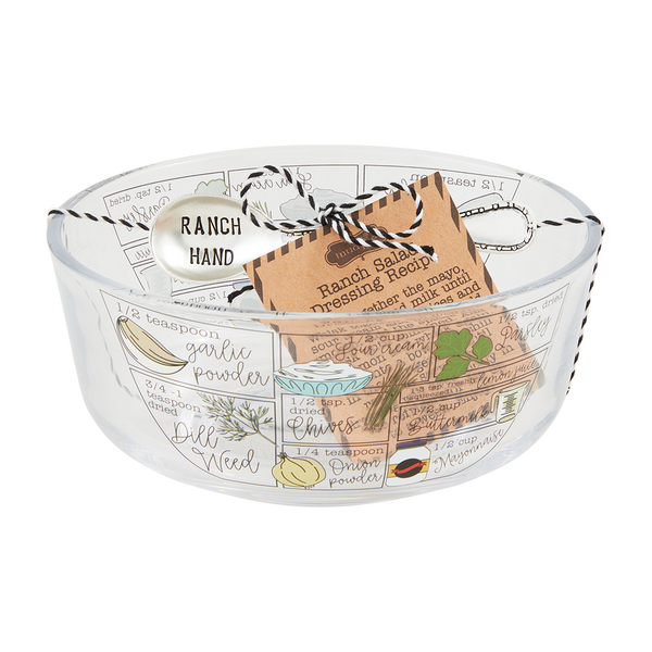Mudpie Ranch Dressing Glass Tidbit 2-piece set - Necessities Boutique