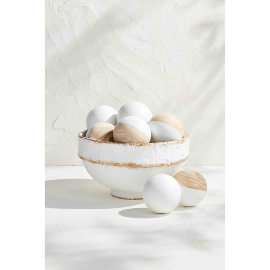 Mudpie gold Stripe Paper Mache Decor Bowl - Necessities Boutique