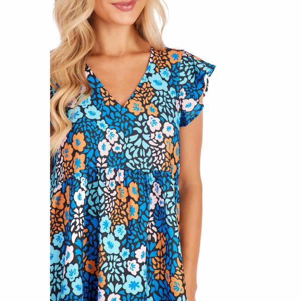 Mudpie Ginny Flutter Sleeve Dress - Necessities Boutique