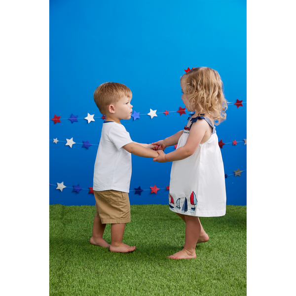 Mudpie Sailboat Poplin Toddler Dress - Necessities Boutique