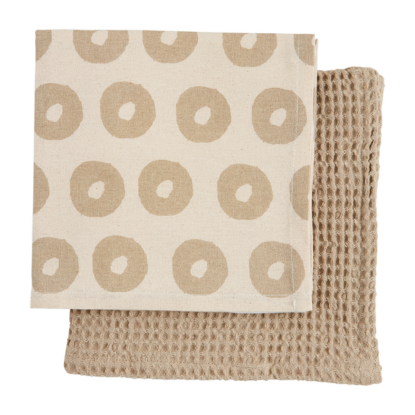 Mudpie Cream or Taupe Waffle Towel Set - Necessities Boutique