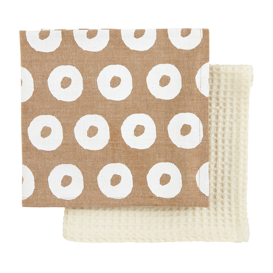 Mudpie Cream or Taupe Waffle Towel Set - Necessities Boutique