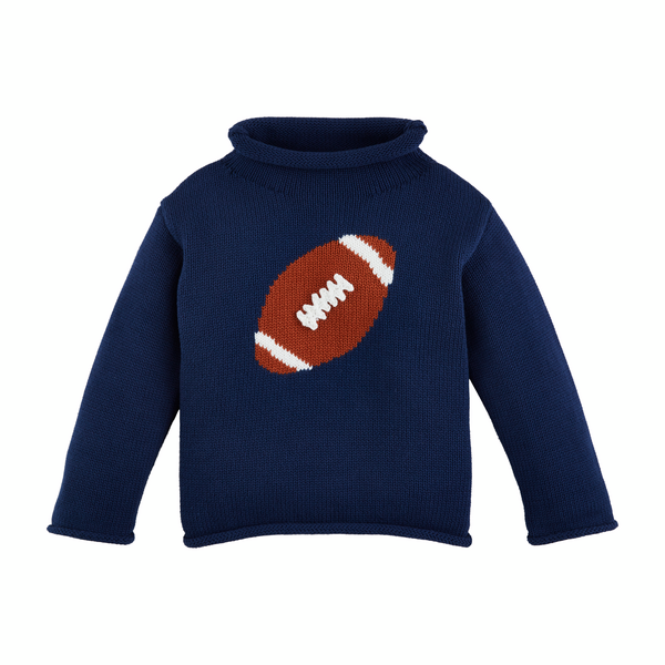 Mudpie Football Rollneck Toddler Sweater - Necessities Boutique
