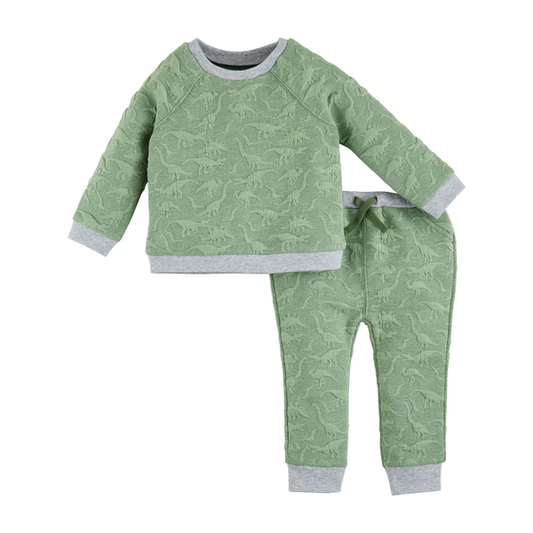 Mudpie Quilted Dino Baby Outfit - Necessities Boutique