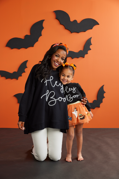 Mudpie Hey Boo Toddler Sweatshirt - Necessities Boutique