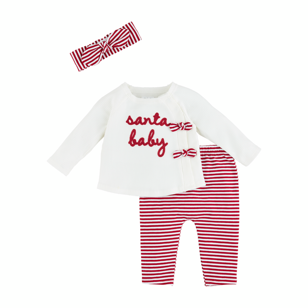 Mudpie Santa Baby 3pc Set - Necessities Boutique