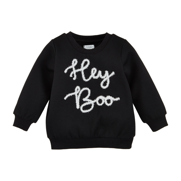 Mudpie Hey Boo Toddler Sweatshirt - Necessities Boutique