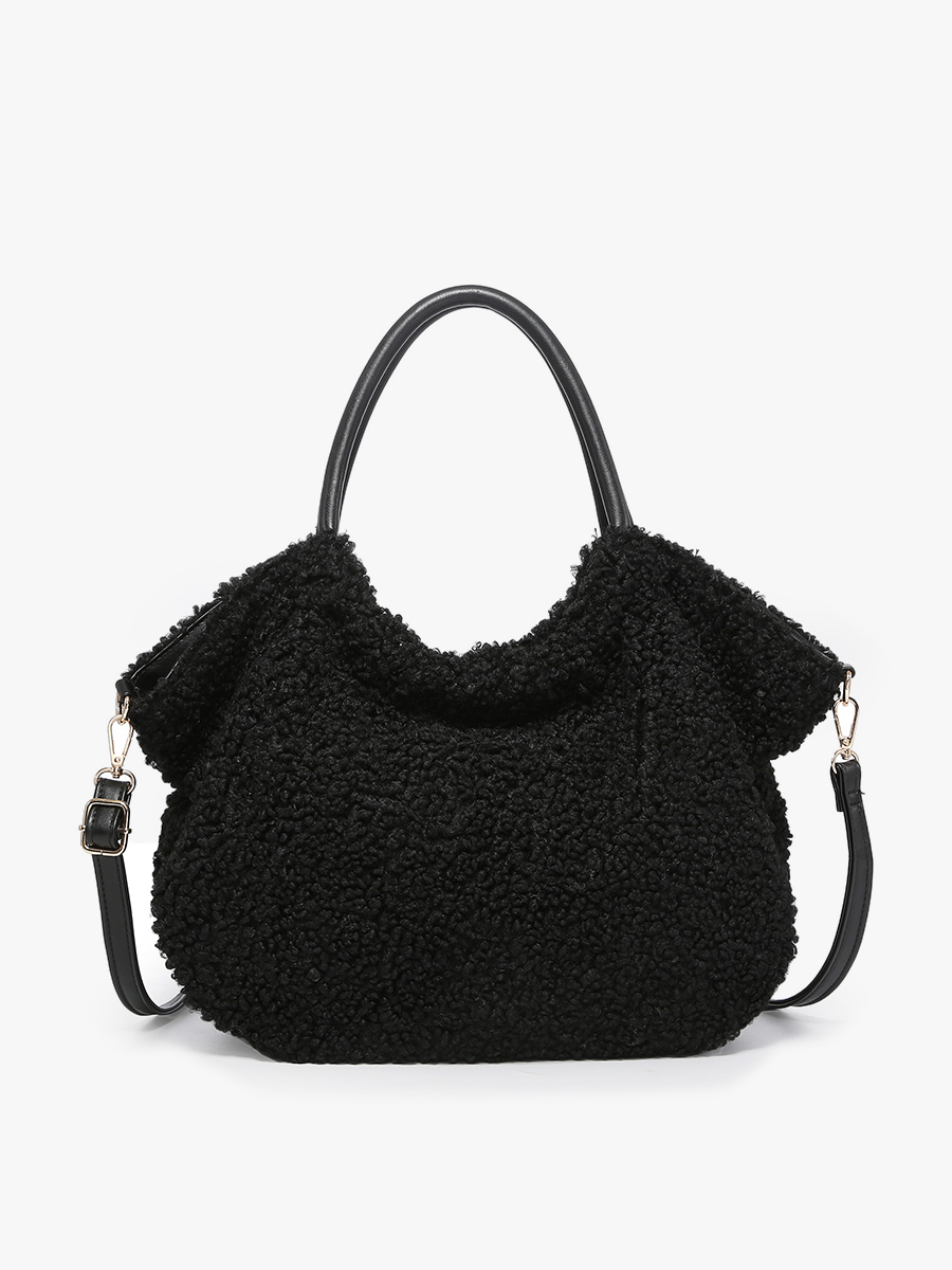 Jen & Co Zuri Teddy Satchel w/ Crossbody Strap - Necessities Boutique