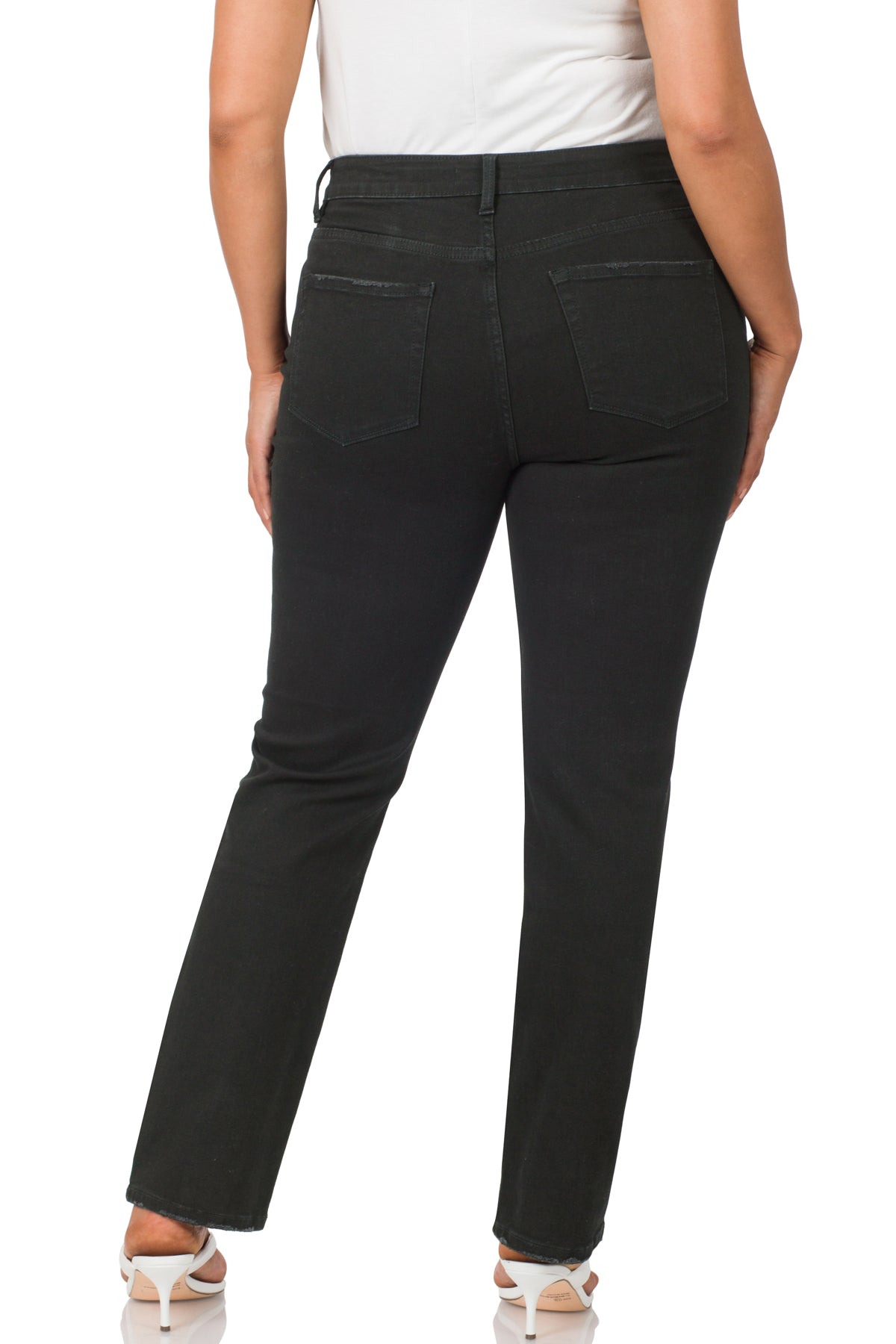 Zenana Plus Mid-Rise Straight Leg Frayed Jeans - Necessities Boutique