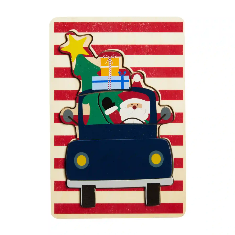 Mudpie brand Wood Santa Puzzle - Necessities Boutique