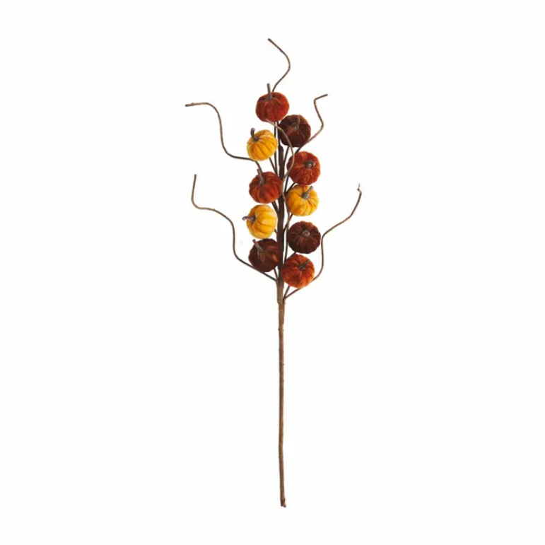 Mudpie Velvet Harvest Pumpkin Stem - Necessities Boutique