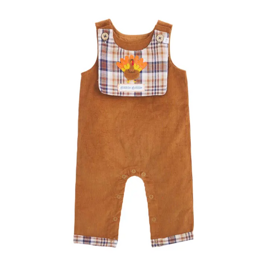 Mudpie Little Boys Corduroy Reversible Overall & Bib Set - Necessities Boutique