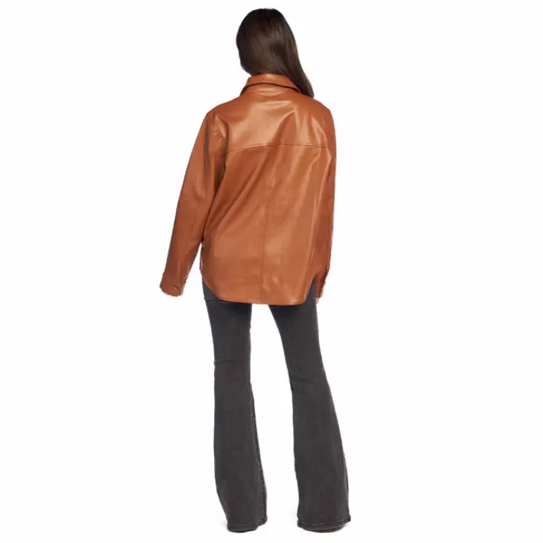 Mudpie Salem Faux Leather Shacket - Necessities Boutique