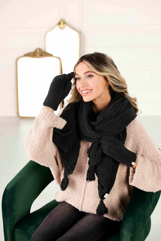 Mudpie Chenille Scarf & Glove Set - Necessities Boutique