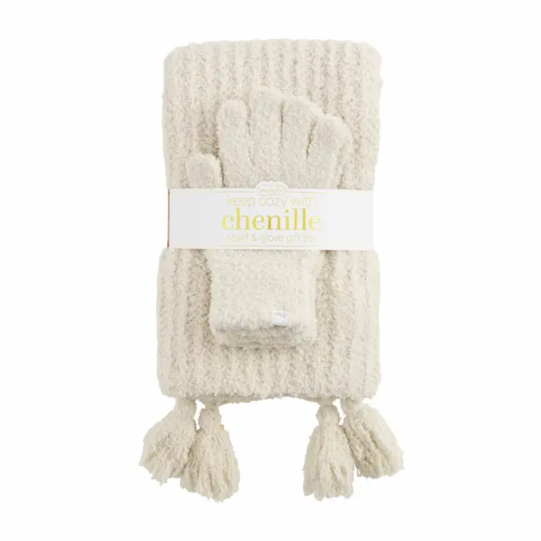 Mudpie Chenille Scarf & Glove Set - Necessities Boutique
