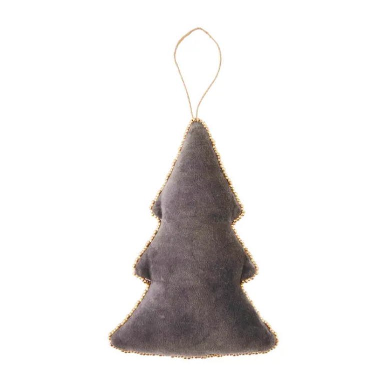 Mudpie Neutral Velvet Beaded Ornaments - Necessities Boutique