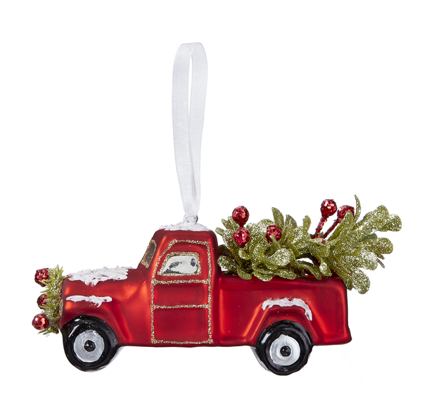 Ganz Vintage Red Truck Glass Ornament & Christmas Tree - Necessities Boutique