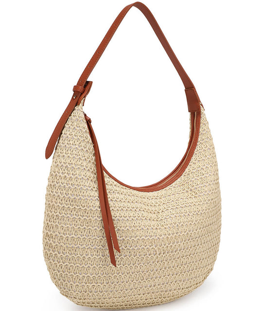 orange straw handbag - Necessities Boutique