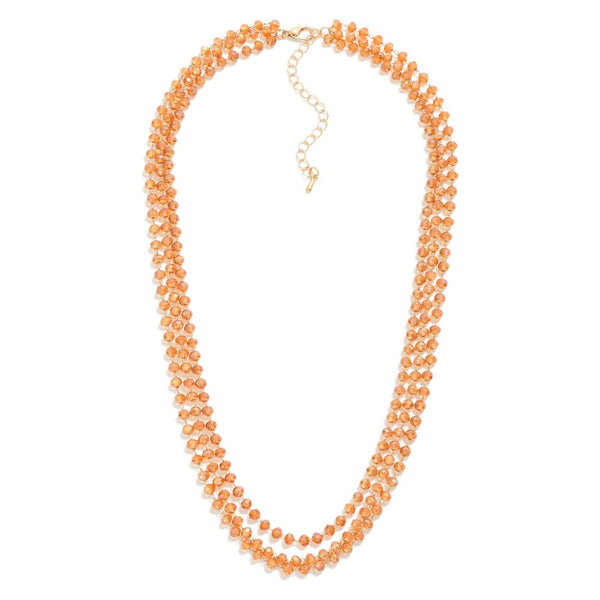 `Elan Triple Strand Layered Faceted Beaded Necklace