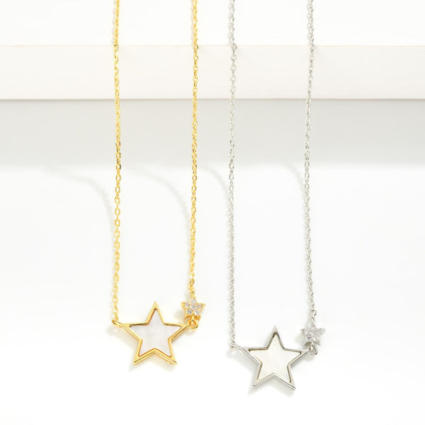 Silver Dainty Chain Link Star Necklace